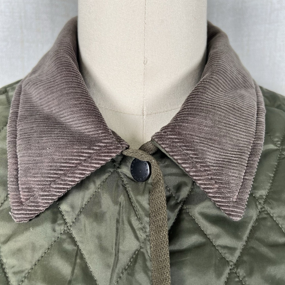 Barbour Heritage Liddesdale Quilted Jacket Coat Women's 12 Olive Green - Picture 4 of 16